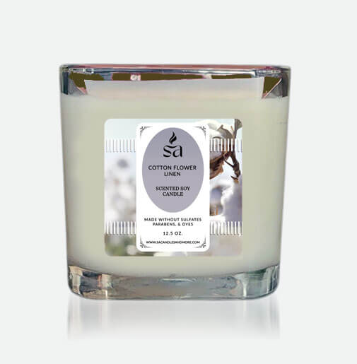 Cotton Flower Linen 2 Wick Candles