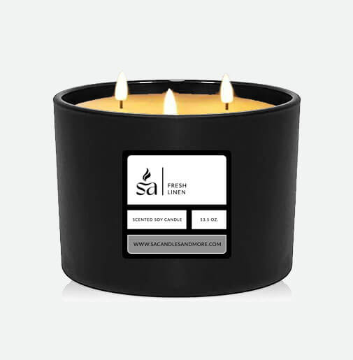 Fresh Linen Three Wick Candles