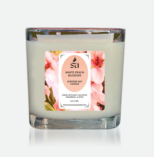 White Peach Blossom 2 Wick Candles